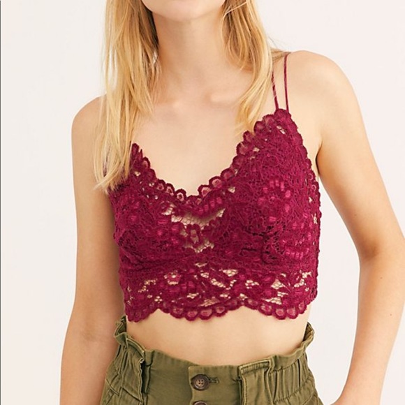 Free People Other - Free People | Celine Mulberry Velvet Bralette